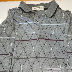 Vintage Penguin Grand Slam Munsingwear Polo Shirt MensXL Golf All Over Print E20